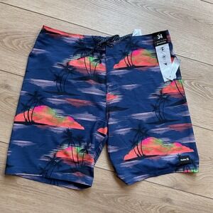 Hurley Phantom Board Shorts Quick Dry Palm Trees Size 34 NWT‎